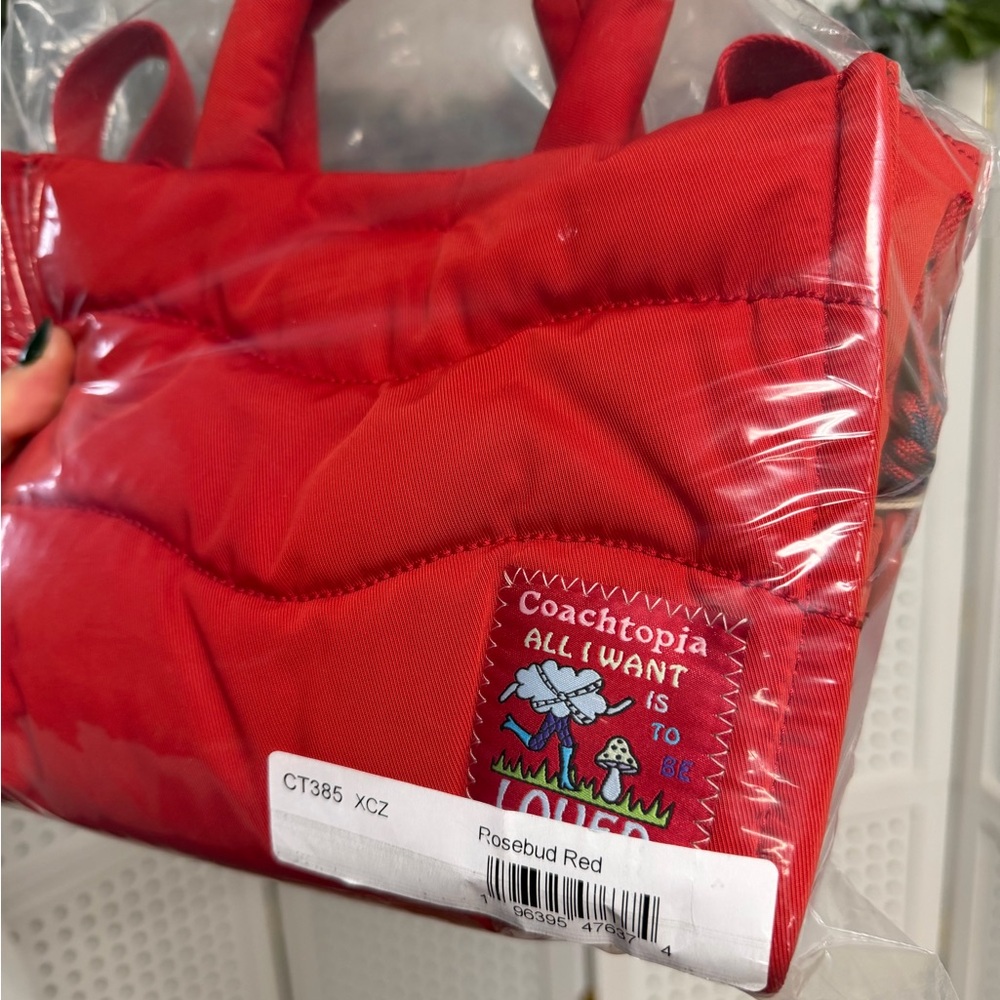 ‼️SOLD DO NOT BUY‼️ COACHTOPIA Coach Loop Mini Tote Rosebud Red Recycled PET - Picture 4 of 10